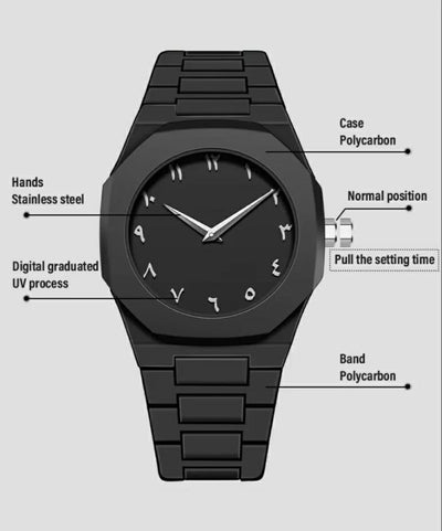 LUXURY ARABIC BLACK AURA WATCH